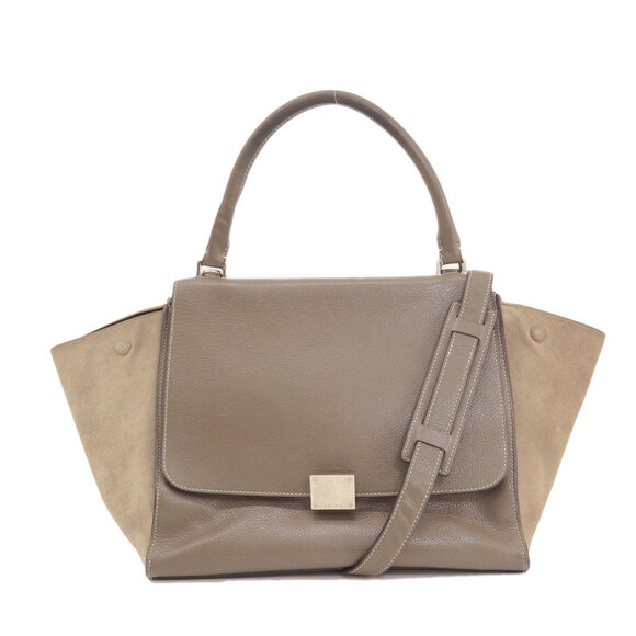 CELINE Gray Leather Tote Bag - Picture 1 of 11